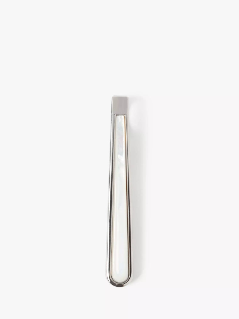 Simon Carter mother of pearl tie slide silver, imported from the UK