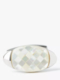 Simon Carter mother of pearl mosaic cufflinks and tie slide set, imported from the UK