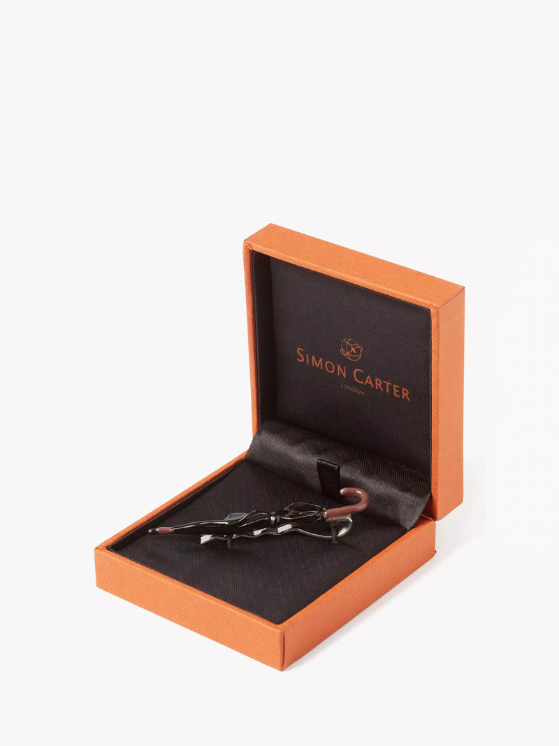 Simon Carter umbrella tie clip black/multi, imported from the UK
