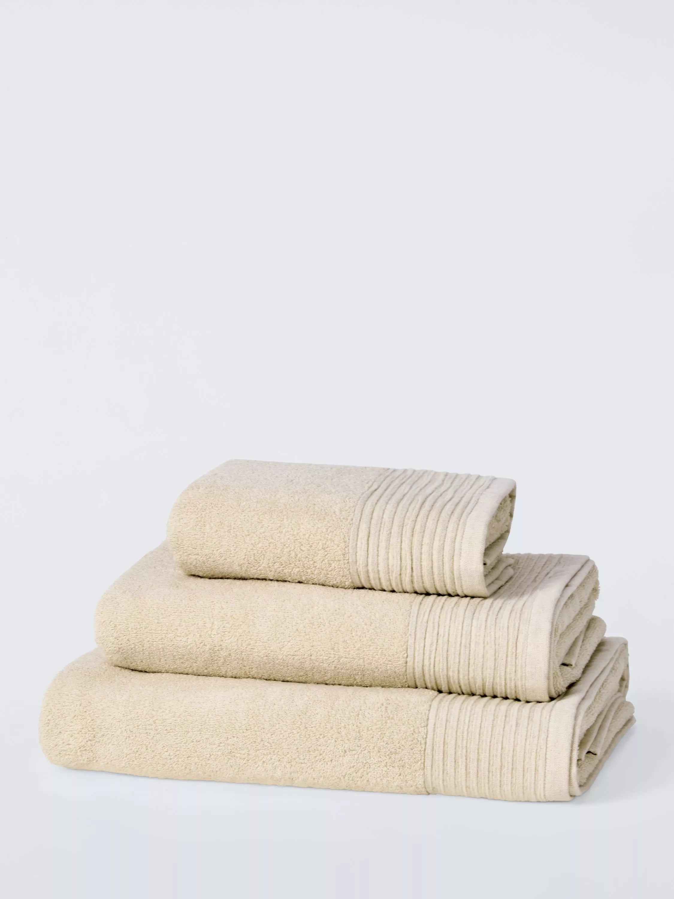 John Lewis pleated linen border natural bath sheet towel, UK version