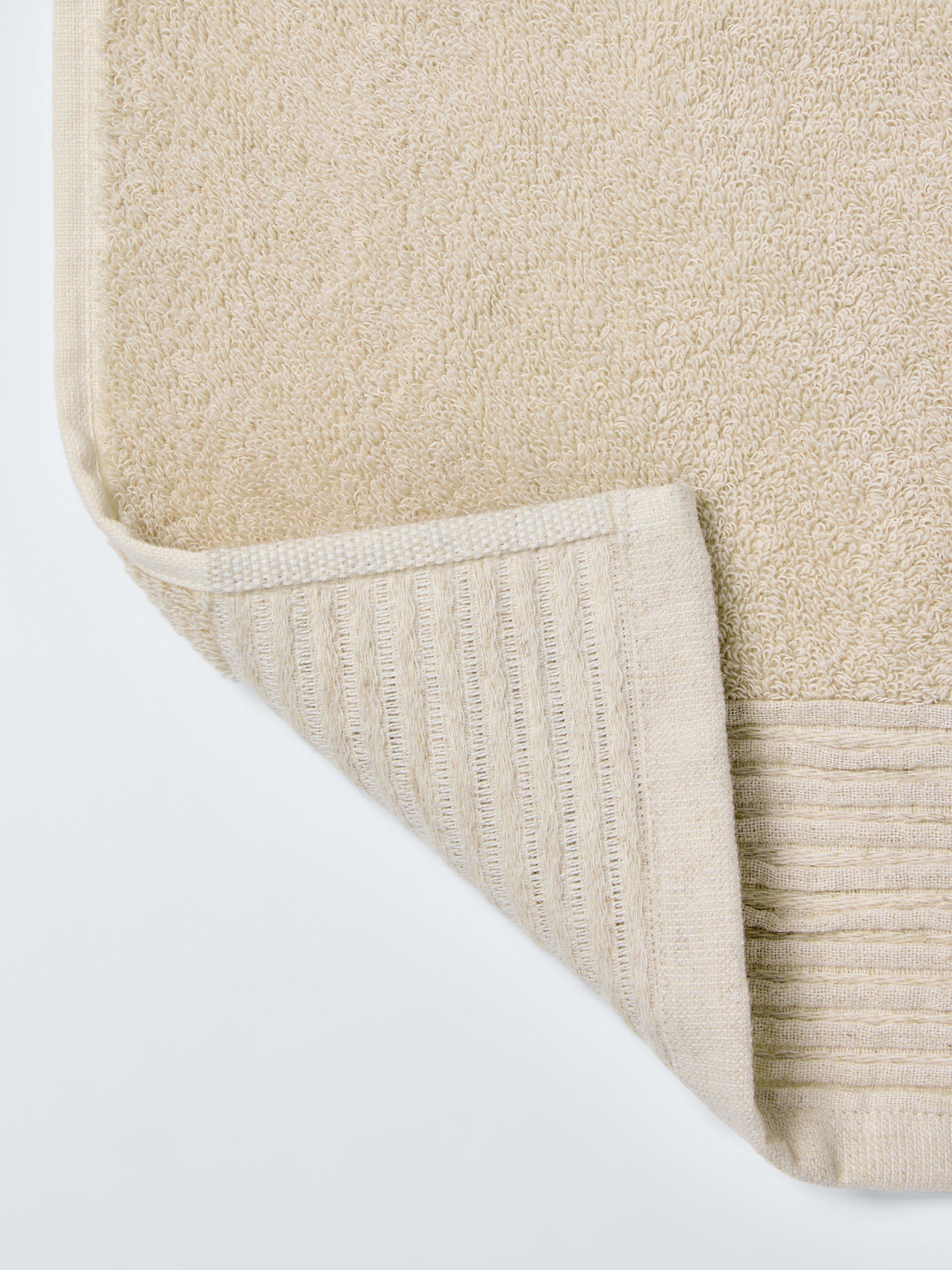 John Lewis pleated linen border natural bath sheet towel, UK version