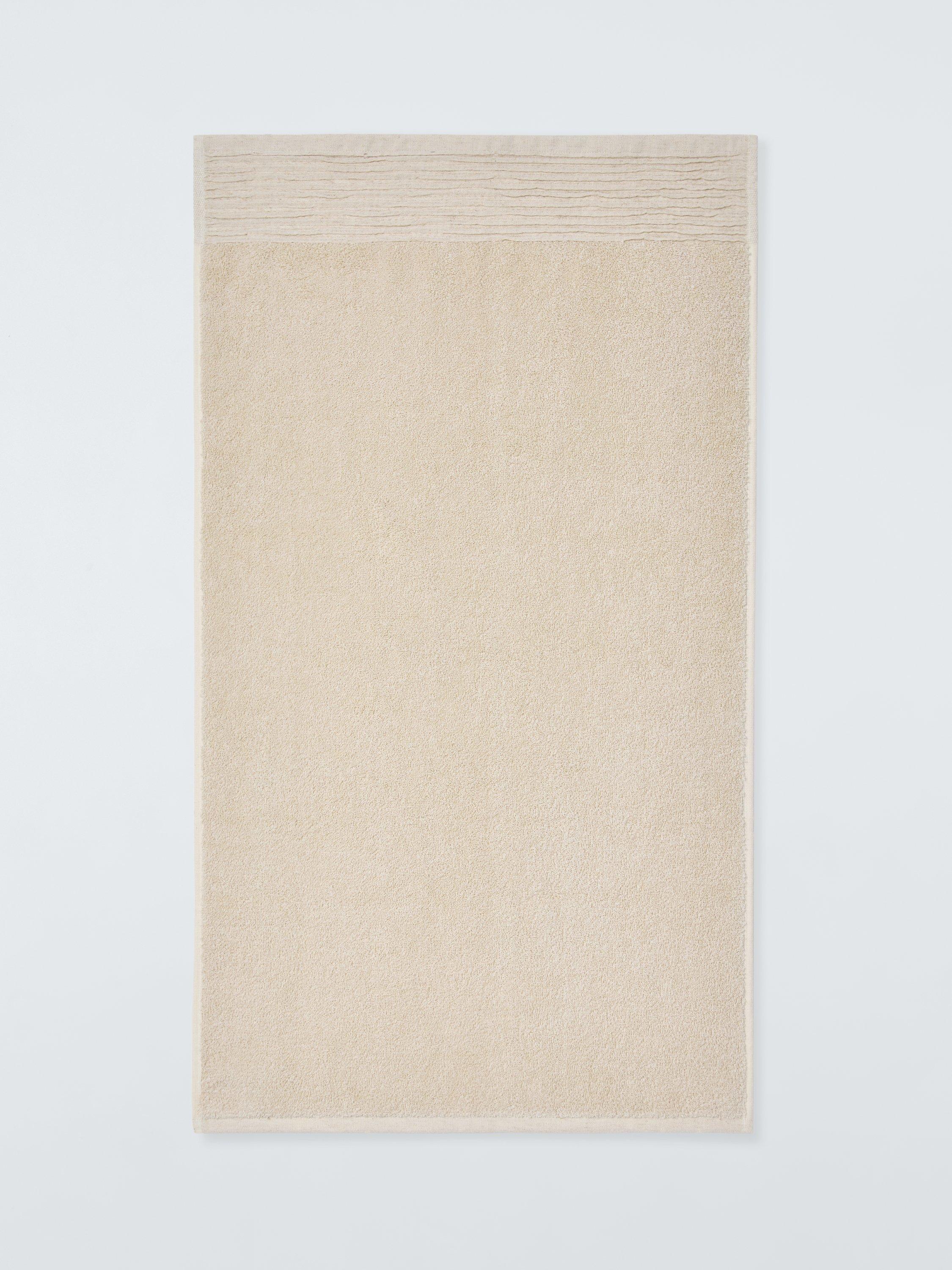 John Lewis pleated linen border natural bath sheet towel, UK version