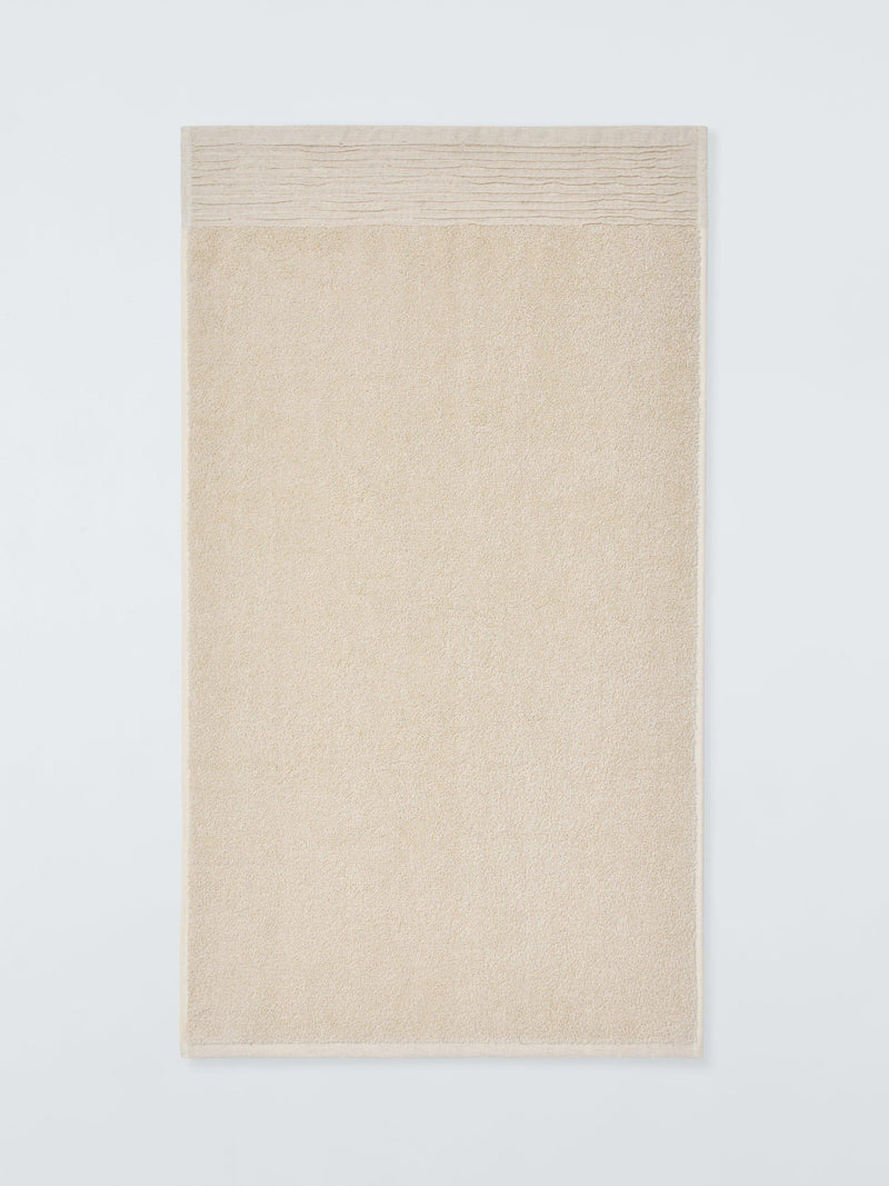 John Lewis pleated linen border natural bath sheet towel, UK version