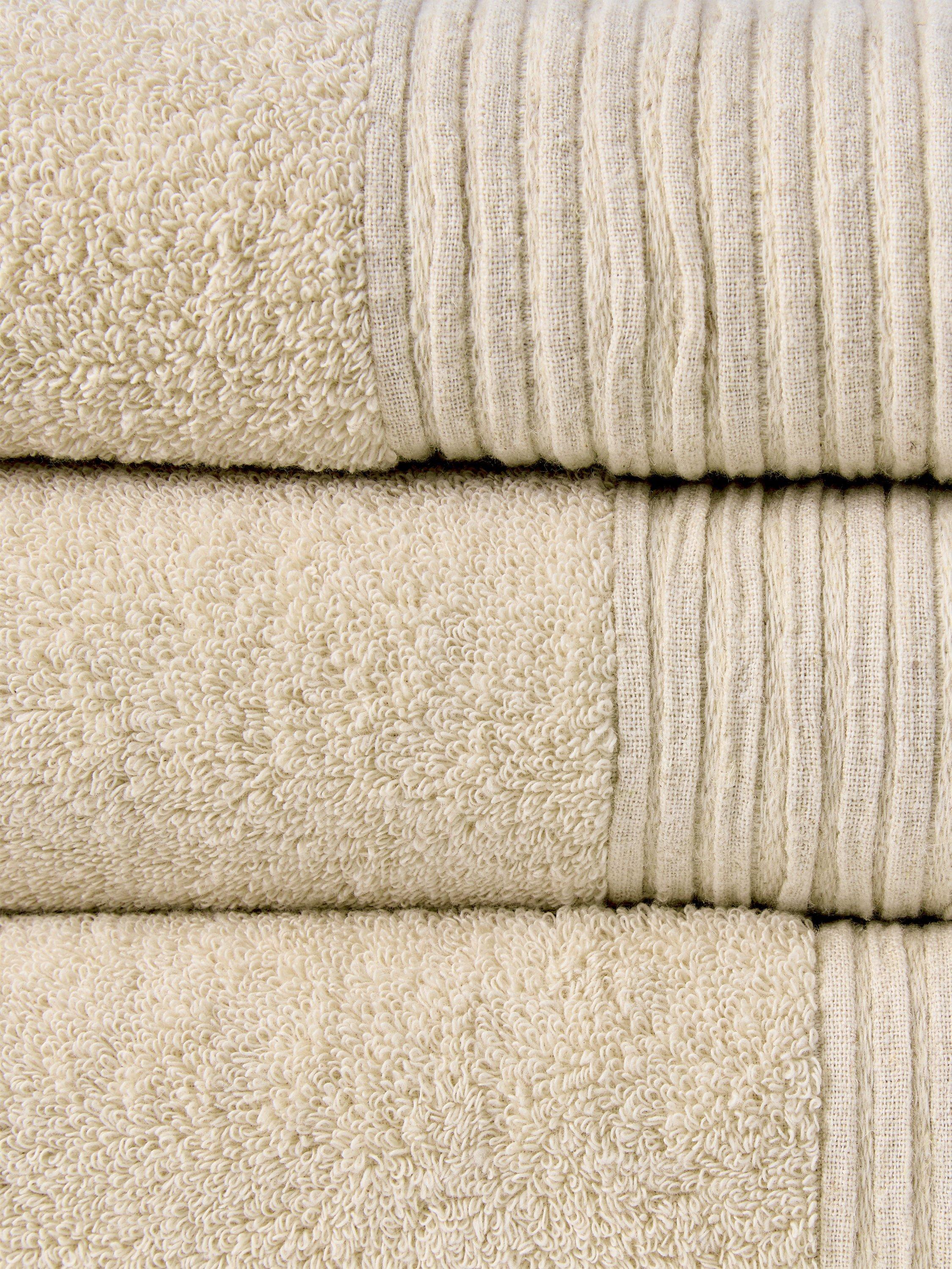 John Lewis pleated linen border natural bath sheet towel, UK version