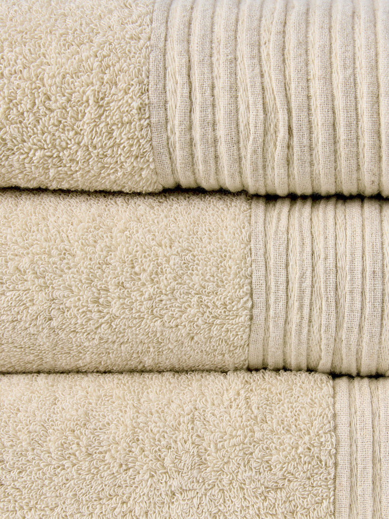John Lewis pleated linen border natural bath sheet towel, UK version