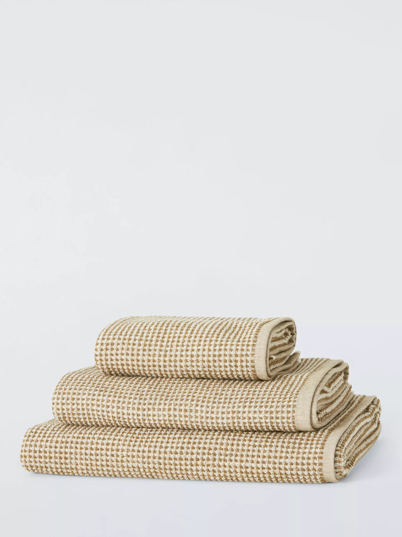 John Lewis Textured Hand Towel, Bronze Green