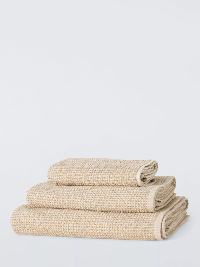John Lewis Textured Hand Towel, Warm Sand