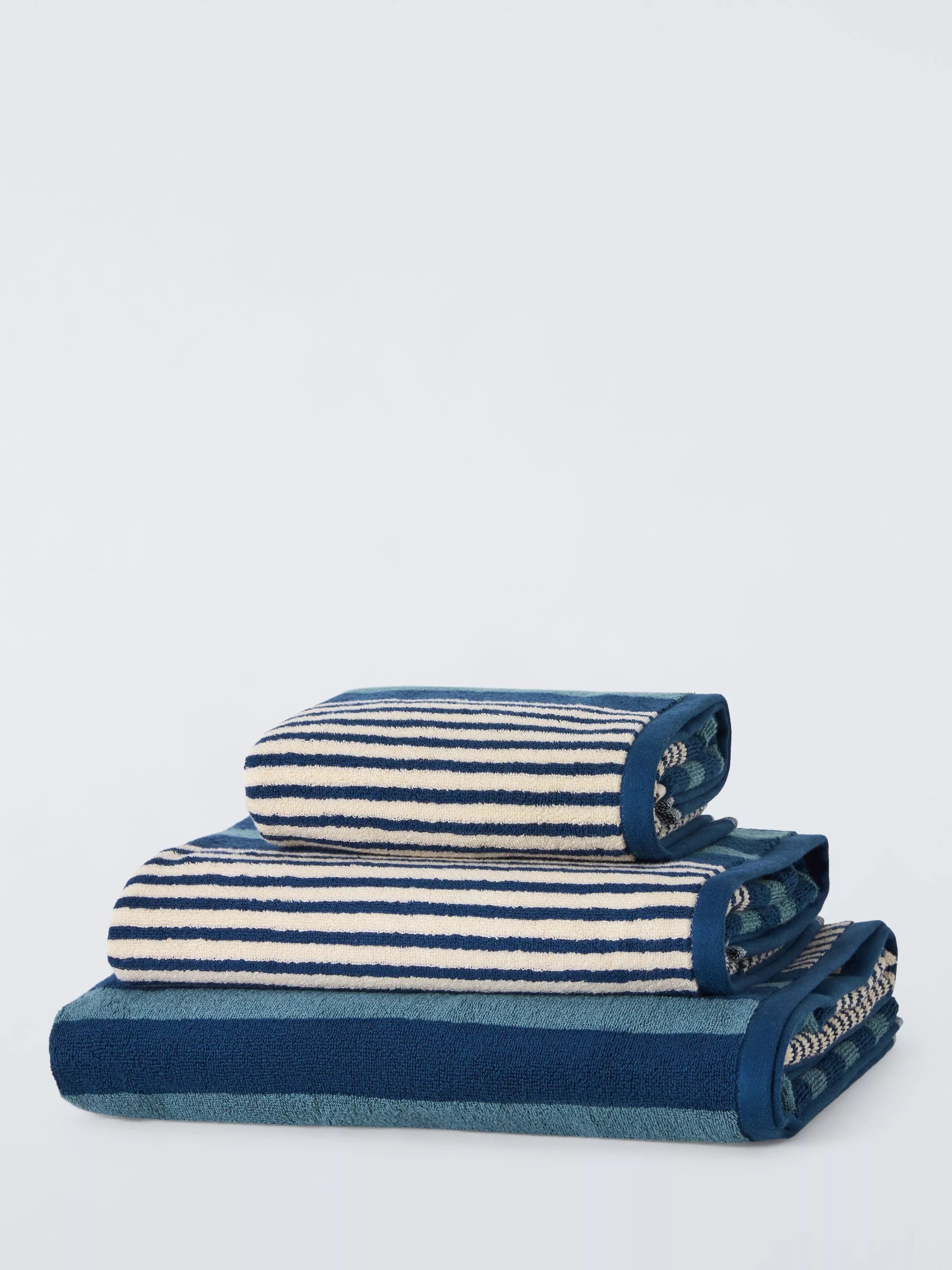 John Lewis Harlyn Stripe Towels blue, UK version