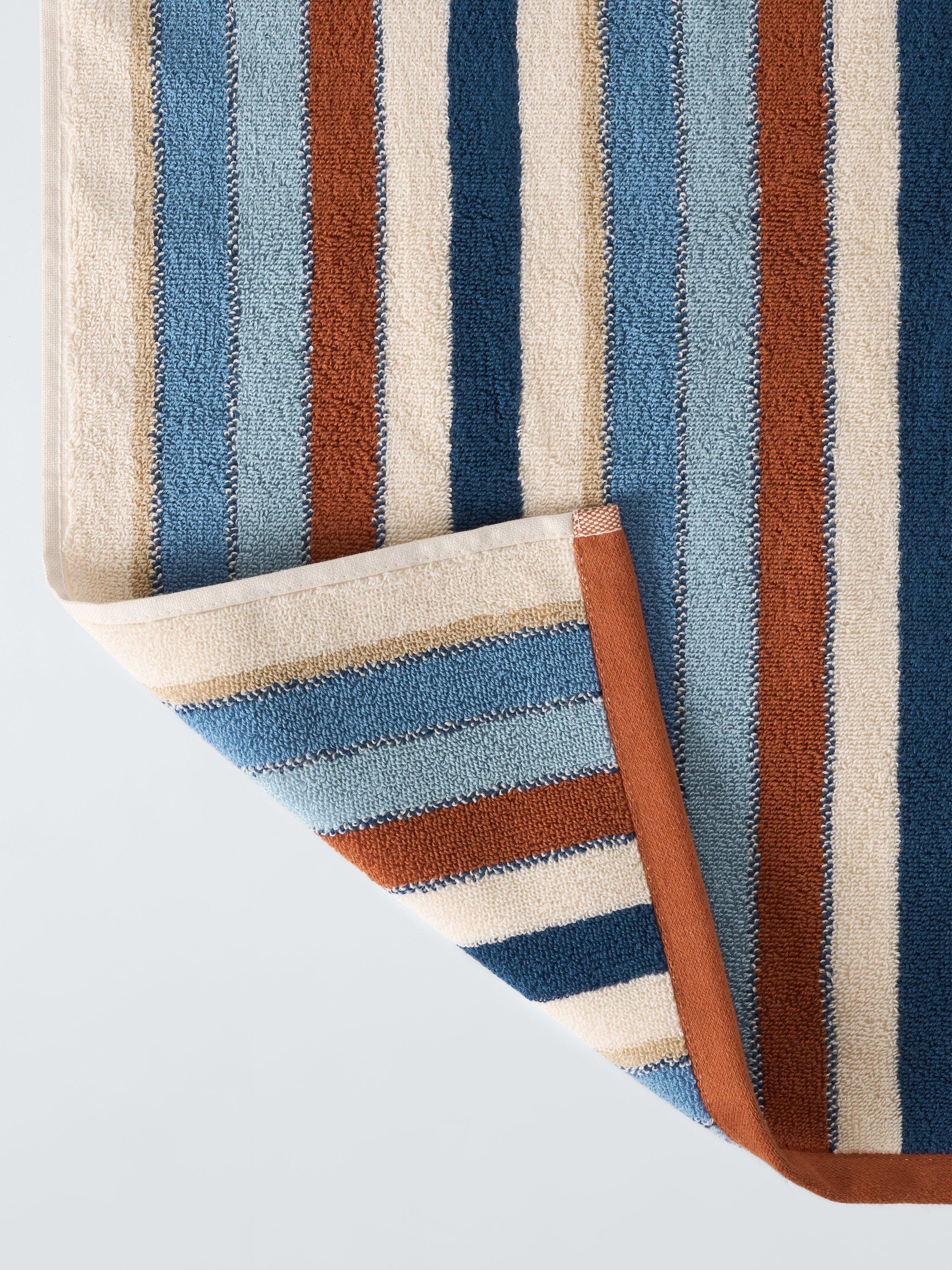 John Lewis Polzeath stripe towels blue/multi, imported from the UK