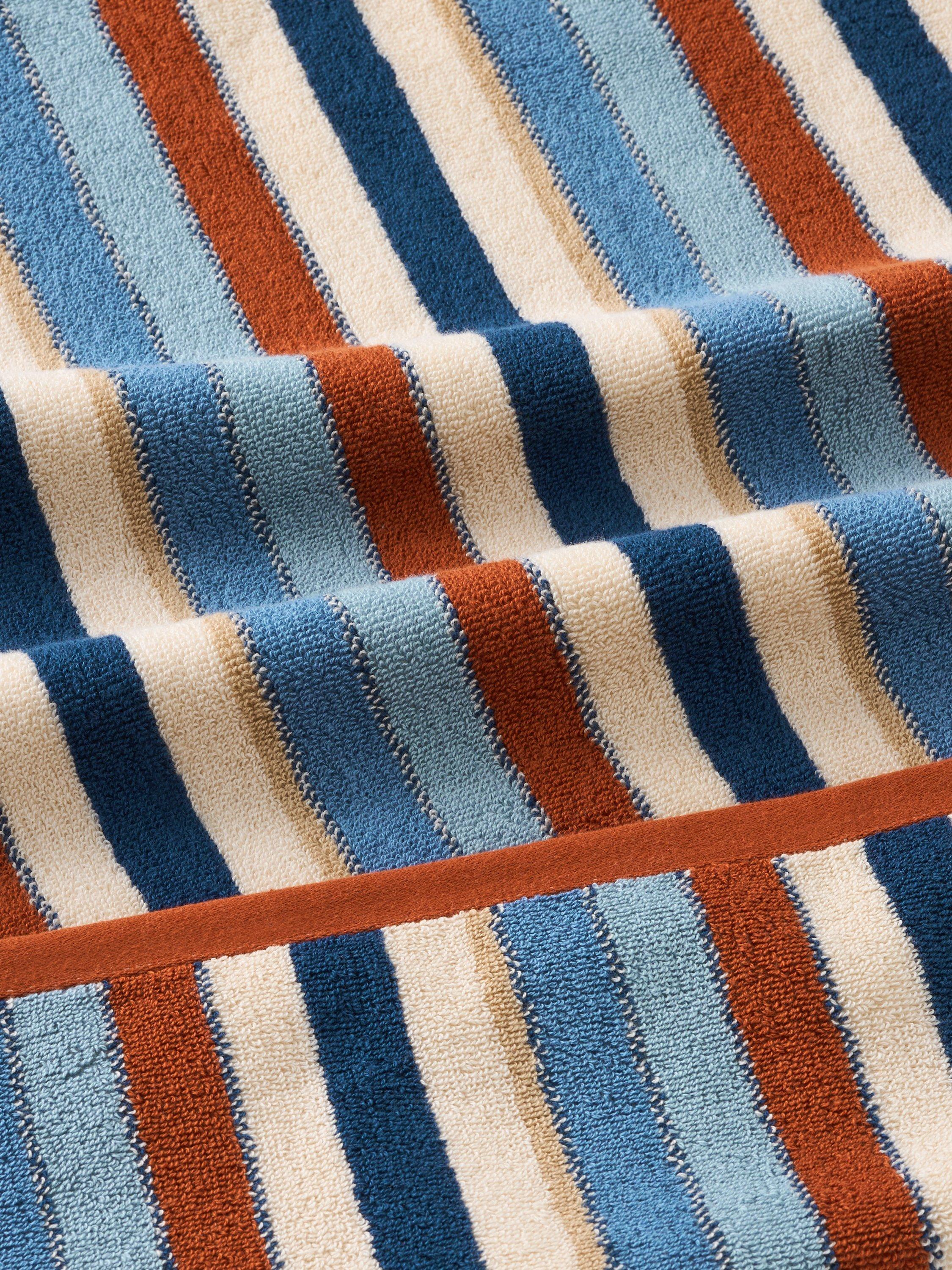 John Lewis Polzeath stripe towels blue/multi, imported from the UK