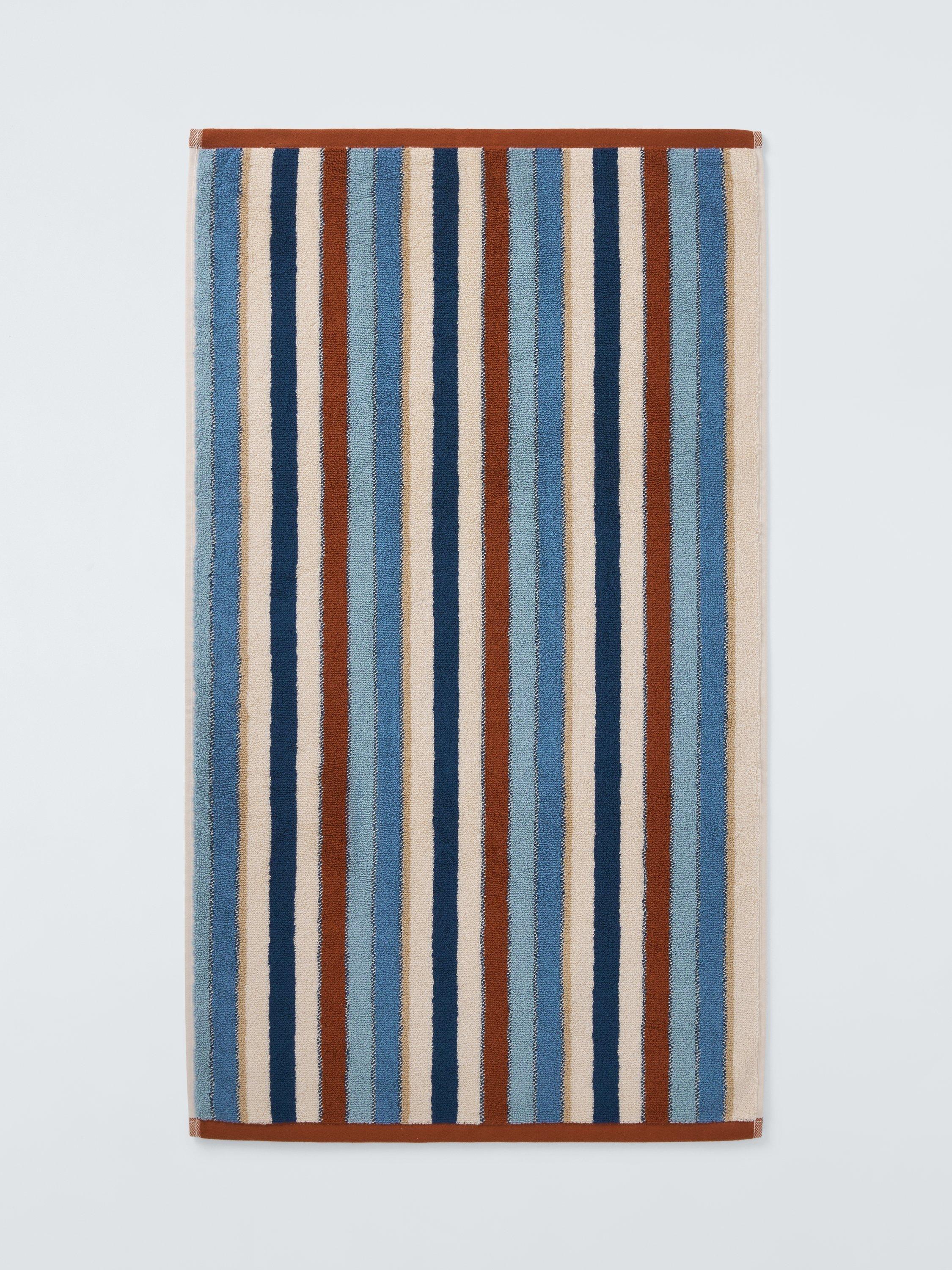 John Lewis Polzeath stripe towels blue/multi, imported from the UK