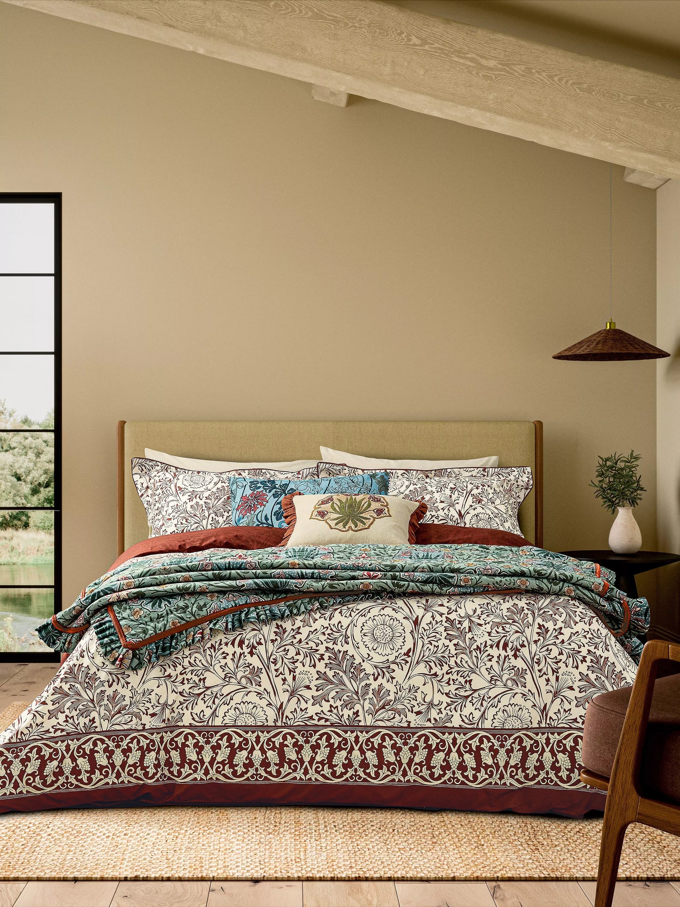 Morris & Co. Chamomile Pair Oxford Pillowcase, Multi