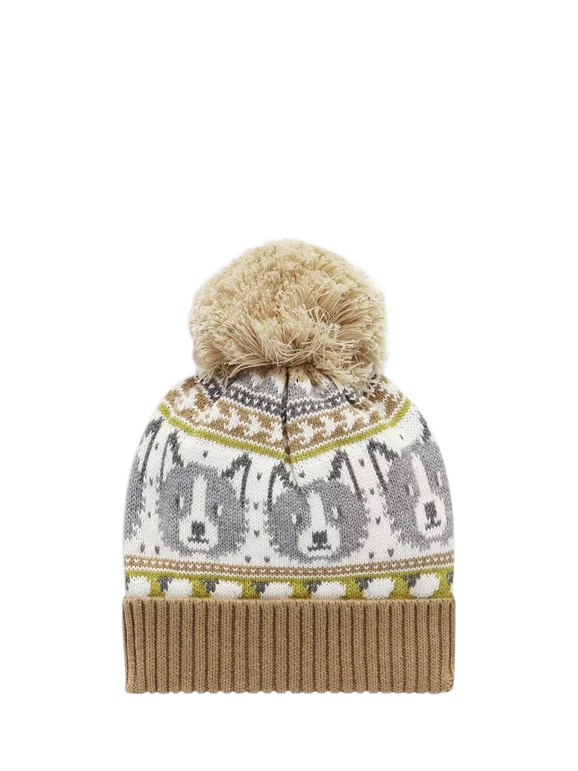 Purebaby beanie hat sheep dog fairisle - British product