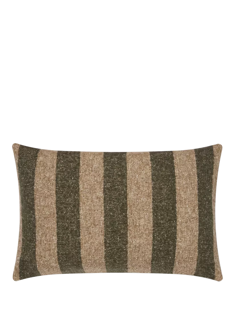Piglet in Bed Flecked Stripe Rectangular Wool Cushion Cover, 60 x 40cm