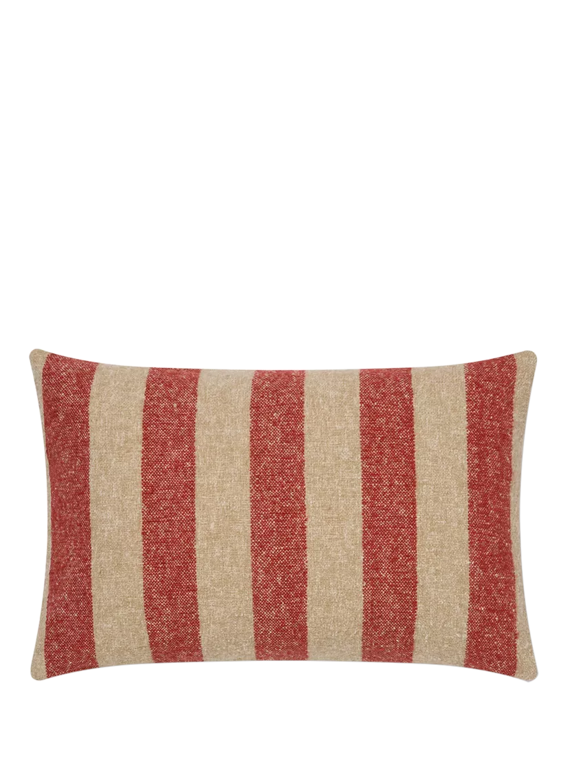 Piglet in Bed Flecked Stripe Rectangular Wool Cushion Cover, 60 x 40cm