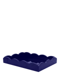 Addison Ross Scallop Lacquer Tray, Navy, 28cm