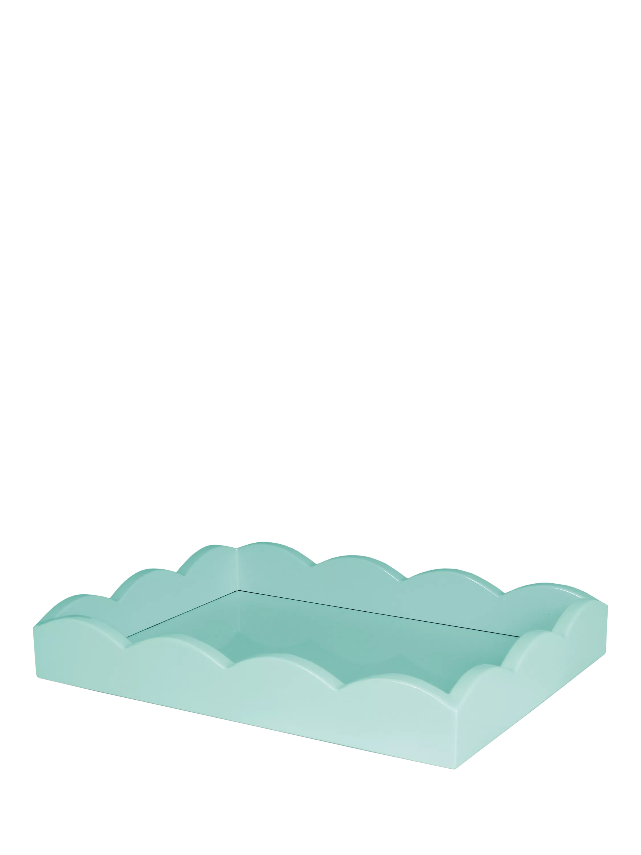 Addison Ross Scallop Lacquer Tray, Eau De Nil, 28cm