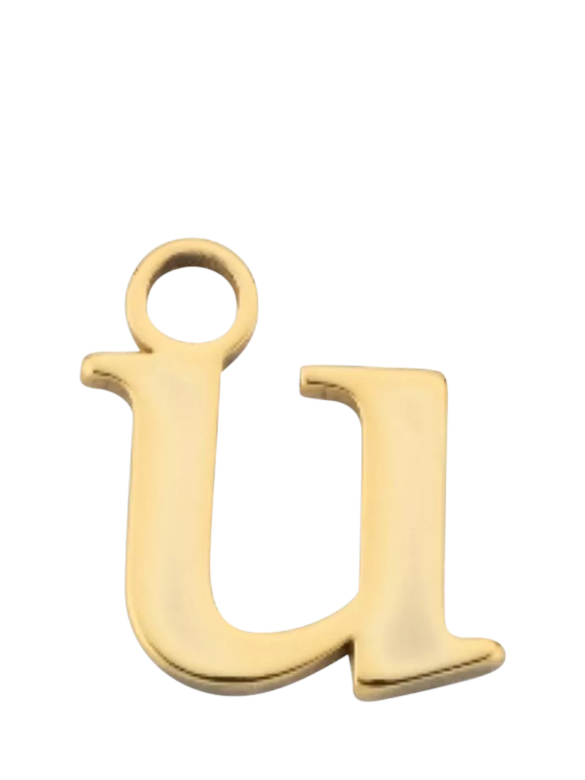 frkl. Lower Case Initial Charm, Gold, U