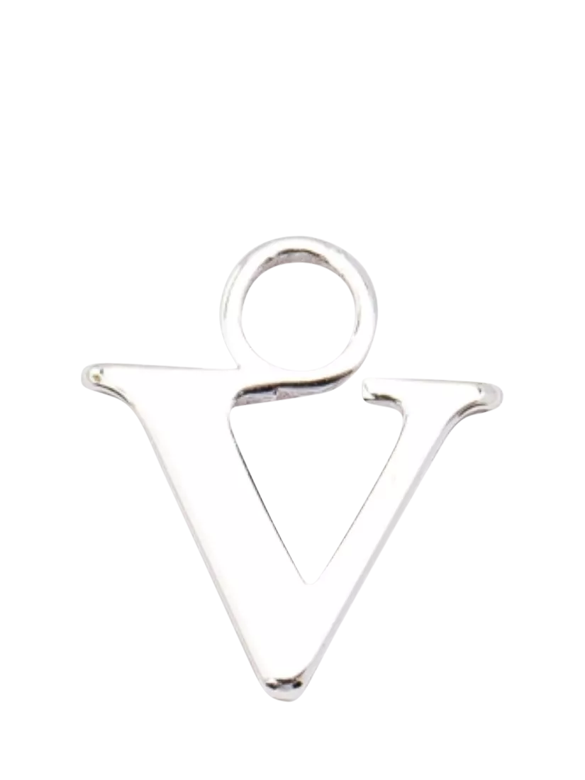frkl. Lower Case Initial Charm, Silver, V