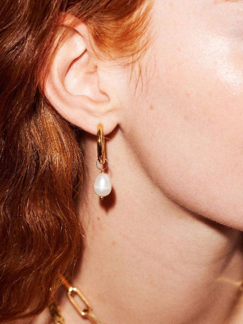 frkl. pearl stack hoop earrings in gold, UK version