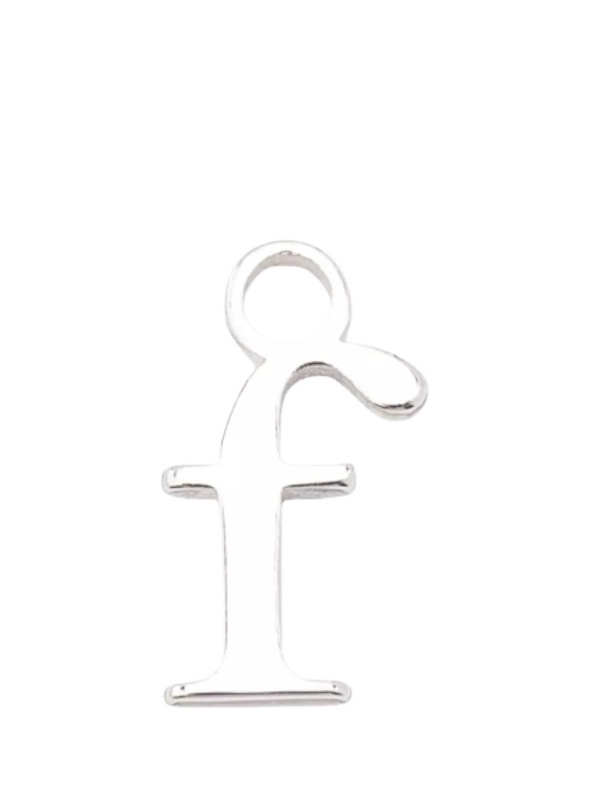 frkl. Lower Case Initial Charm, Silver, F