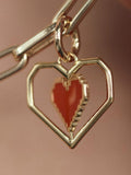 frkl. gold spinning heart necklace with red enamel (British brand)