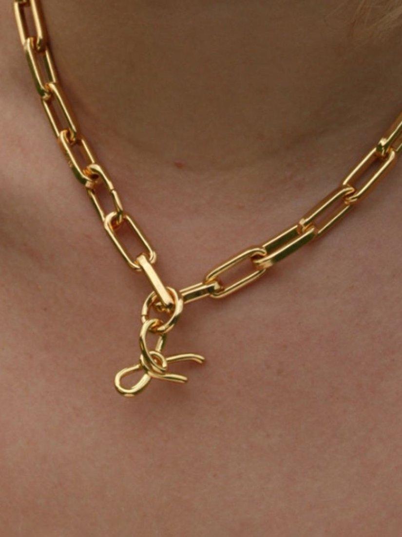 frkl. bow stack necklace in gold (British brand)