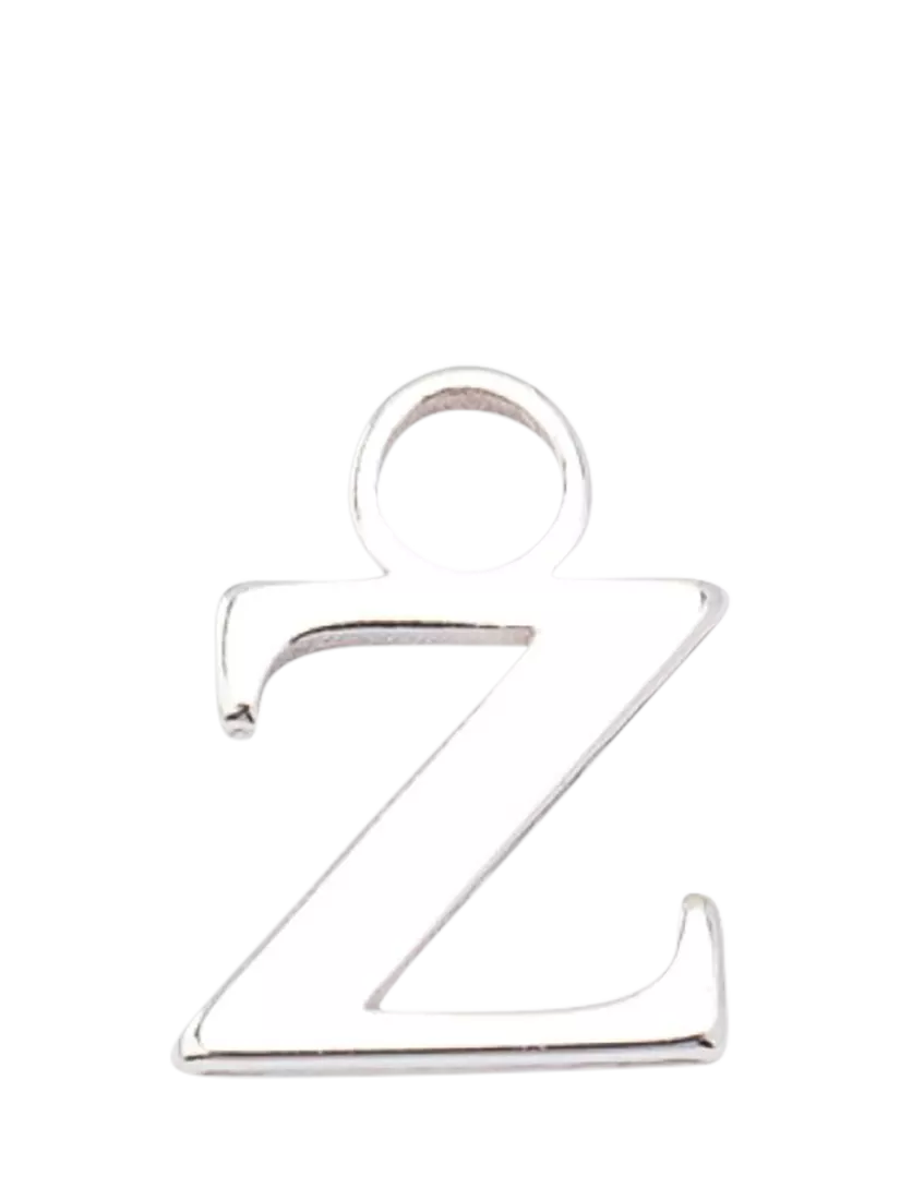 frkl. Lower Case Initial Charm, Silver, Z