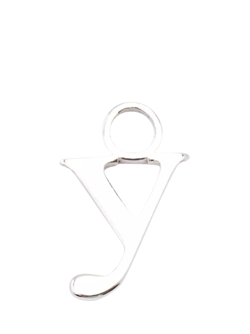 frkl. Lower Case Initial Charm, Silver, Y