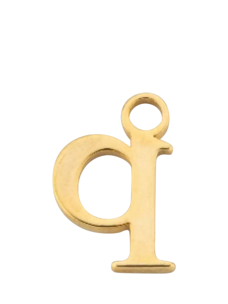frkl. Lower Case Initial Charm, Gold, Q