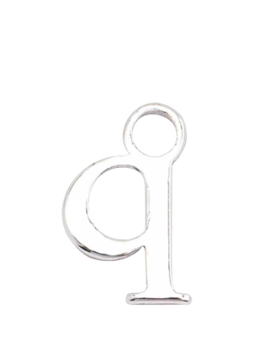 frkl. Lower Case Initial Charm, Silver, Q