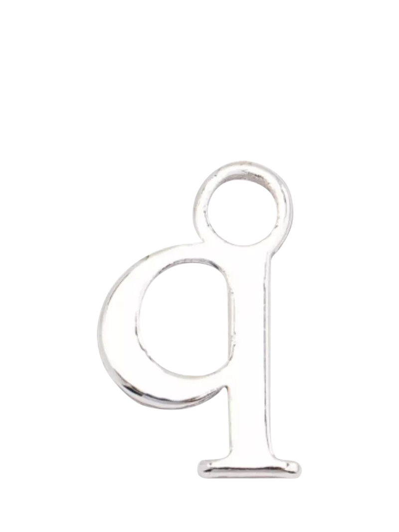 frkl. Lower Case Initial Charm, Silver, Q