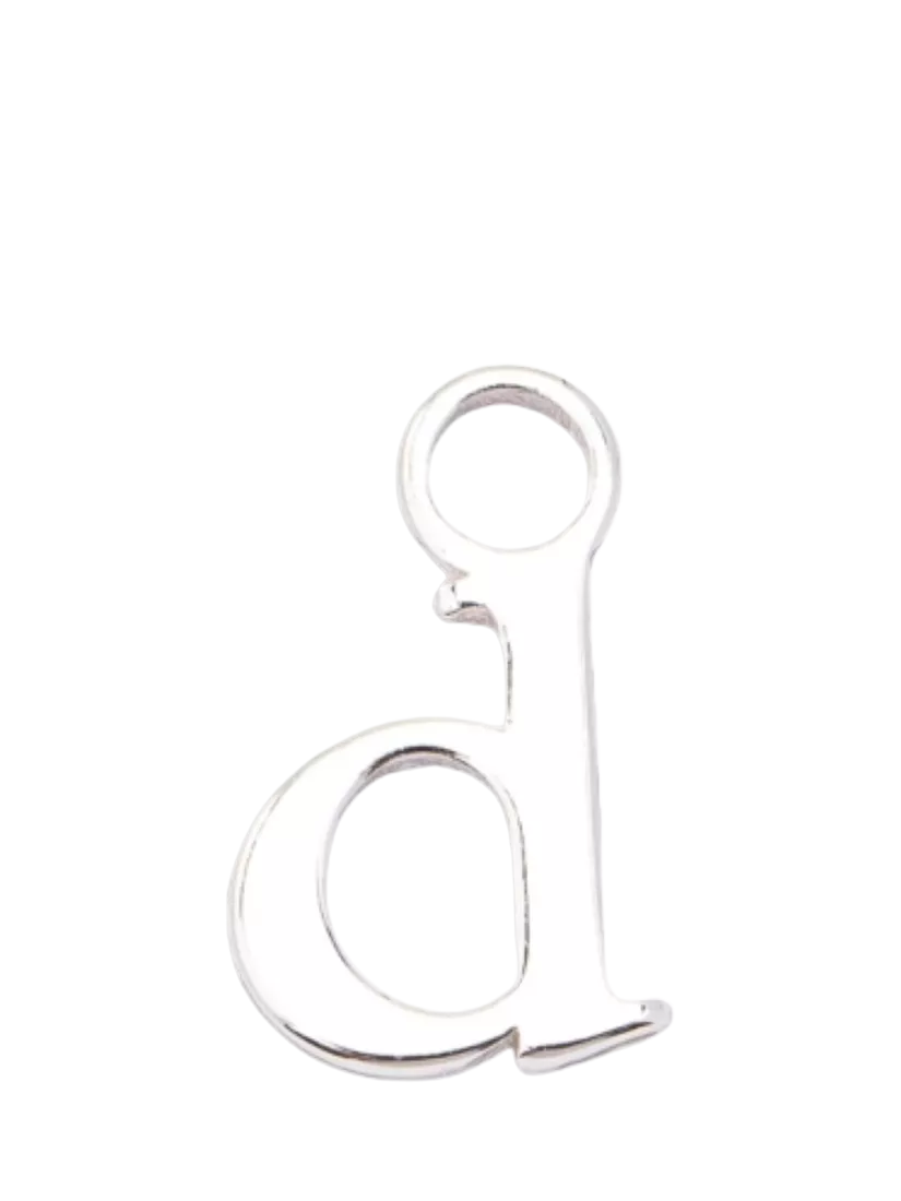 frkl. Lower Case Initial Charm, Silver, D