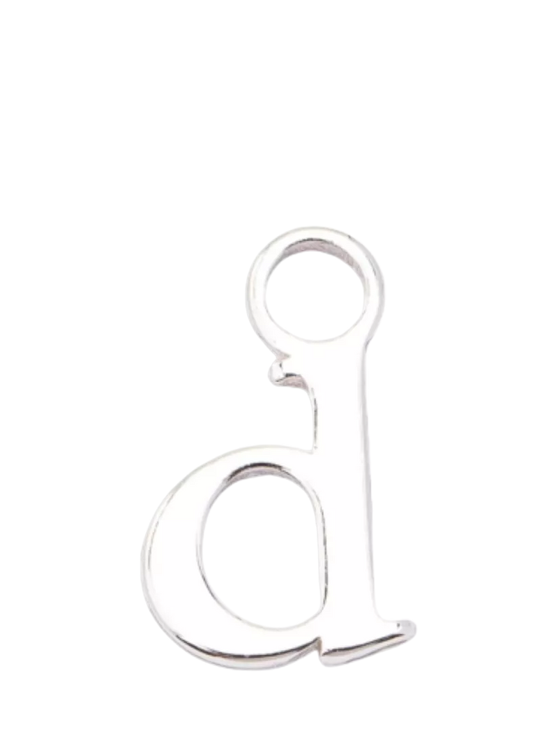 frkl. Lower Case Initial Charm, Silver, D
