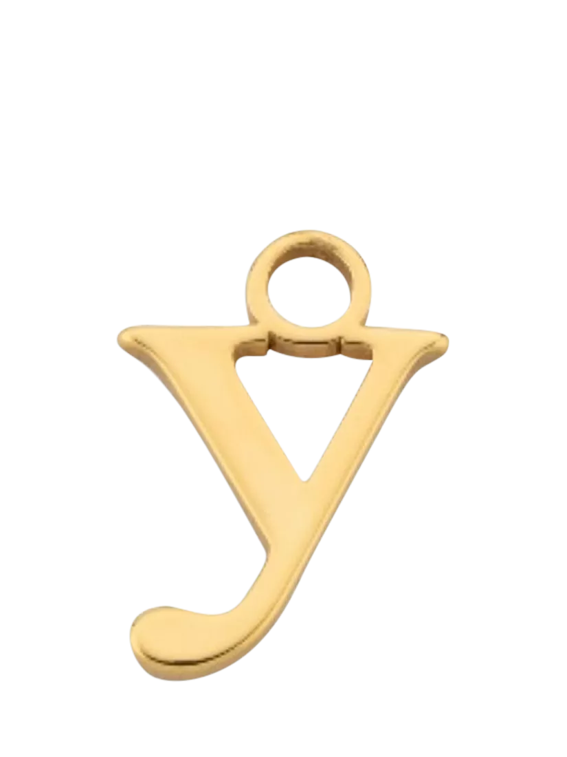 frkl. Lower Case Initial Charm, Gold, Y
