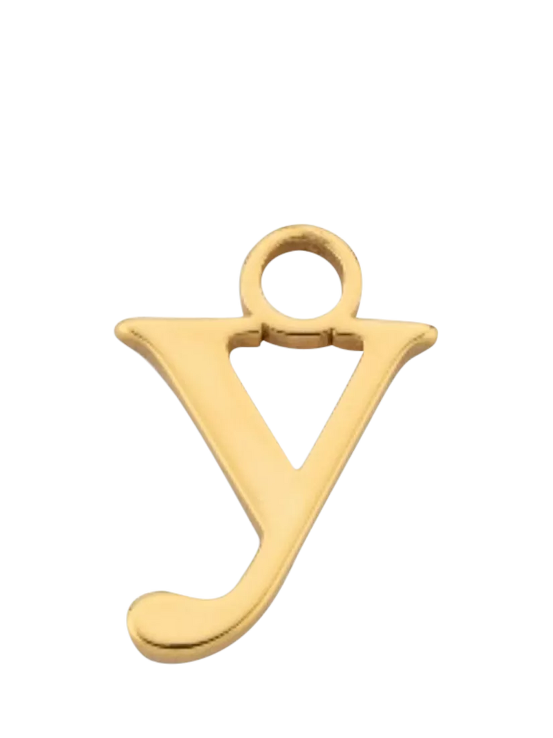 frkl. Lower Case Initial Charm, Gold, Y
