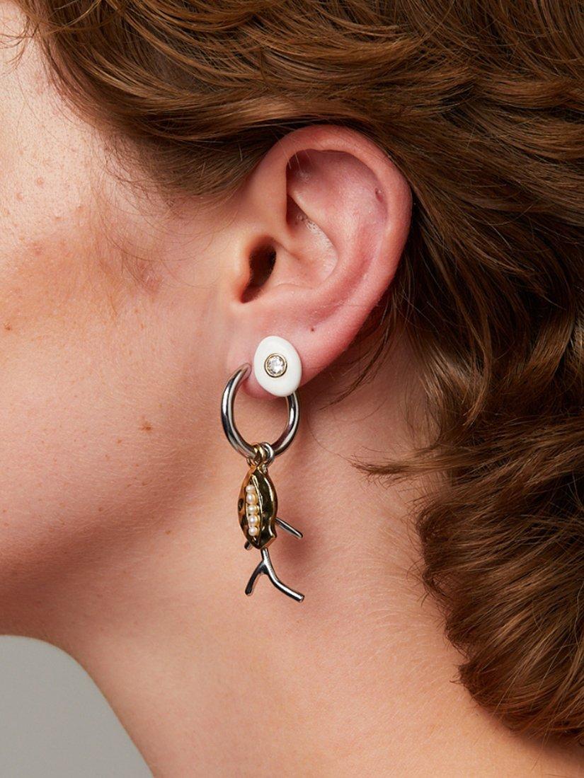 frkl. Hero Charm Midi Hoop Earrings silver plated (British brand)