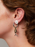 frkl. Hero Charm Midi Hoop Earrings silver plated (British brand)