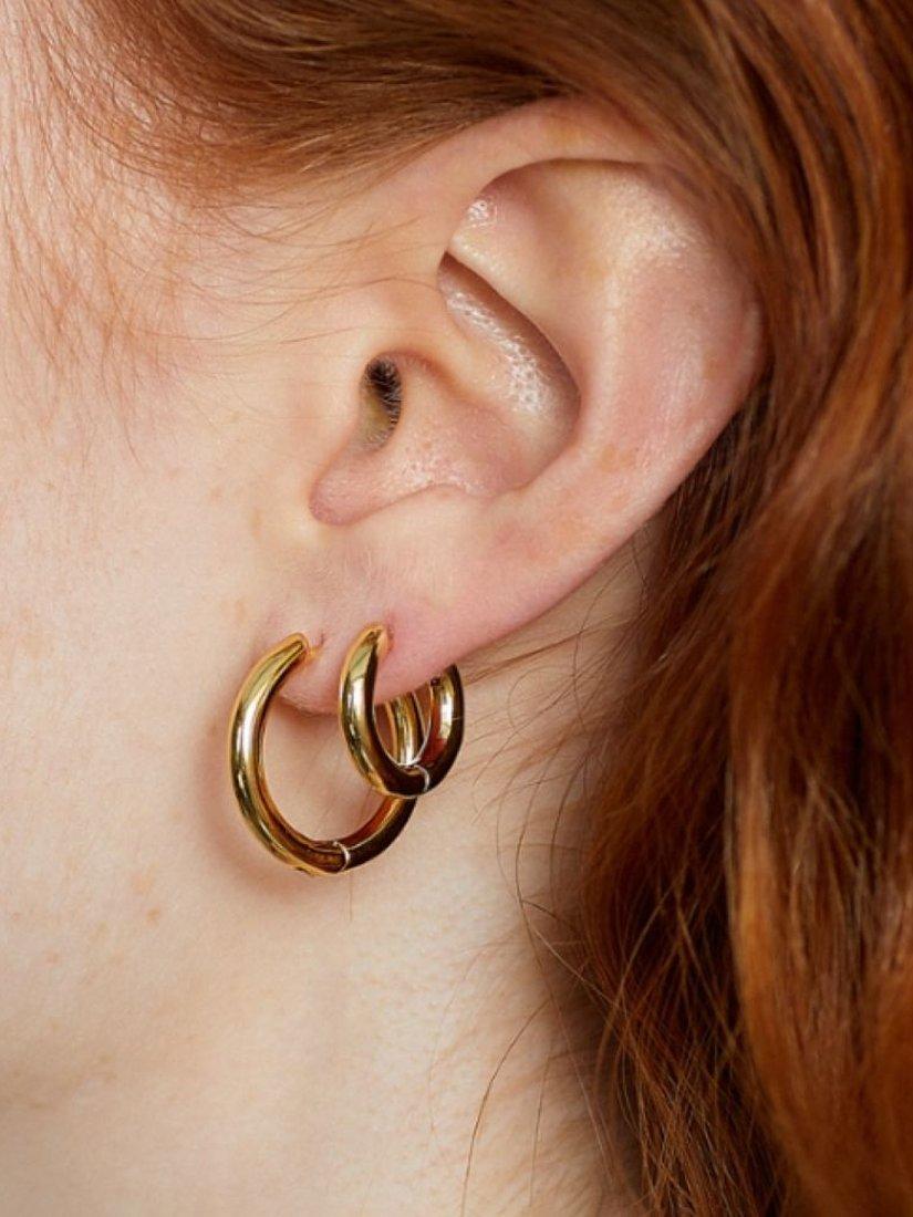 frkl. Hero Charm Midi Hoop Earrings silver plated (British brand)