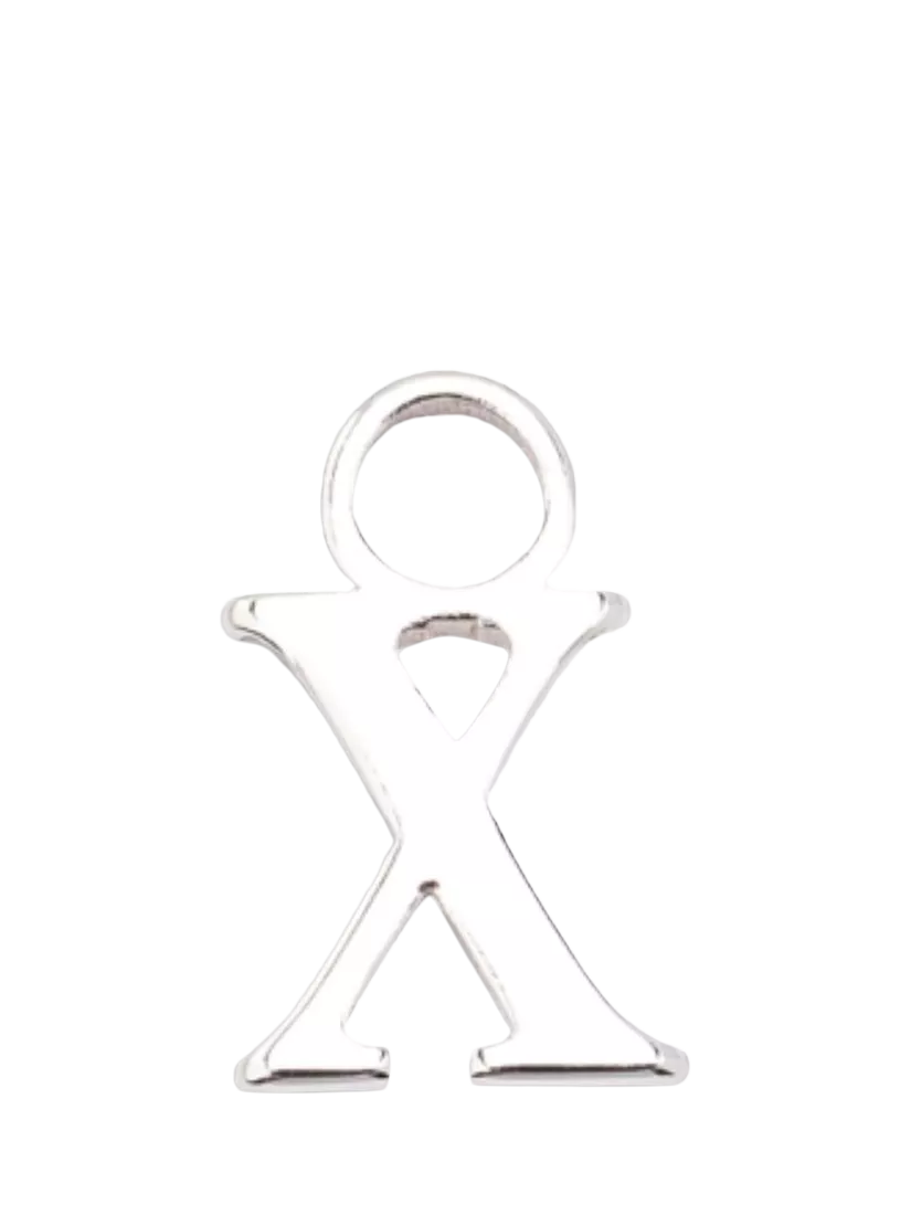 frkl. Lower Case Initial Charm, Silver, X