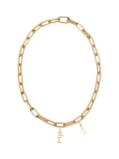 John Lewis frkl Initial Pearl Stack Gold Charm Necklace- Buy online at McGrocer