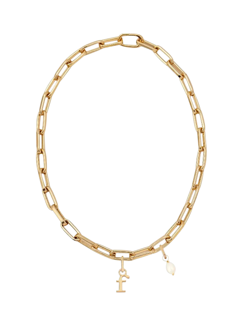 frkl. Initial Pearl Stack Necklace, Gold