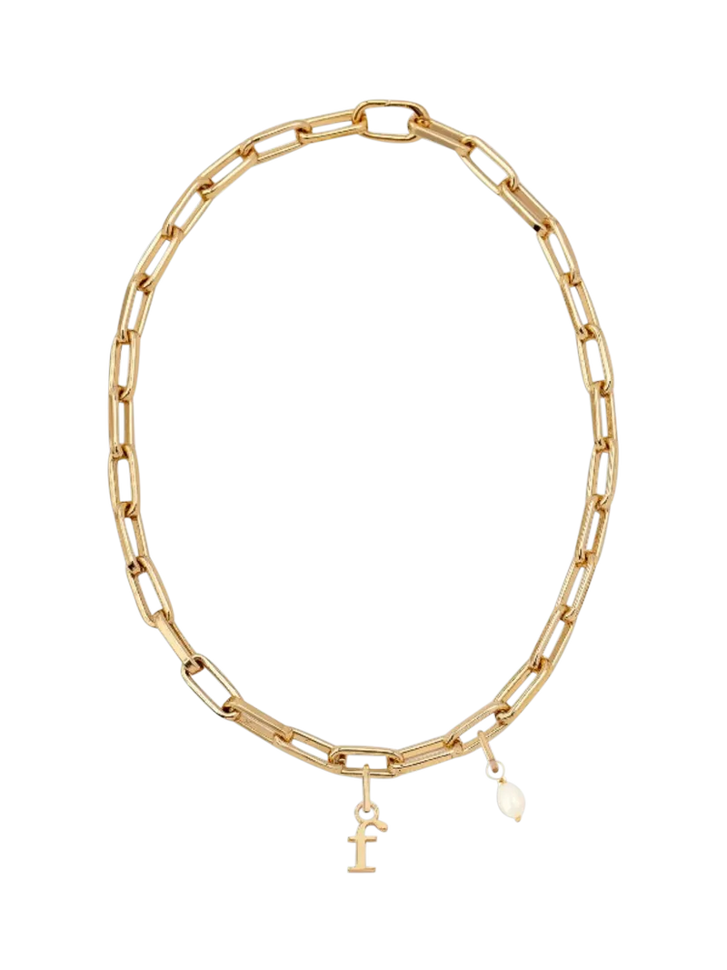 frkl. Initial Pearl Stack Necklace, Gold