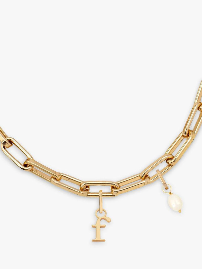 frkl. initial pearl stack necklace gold (British brand)
