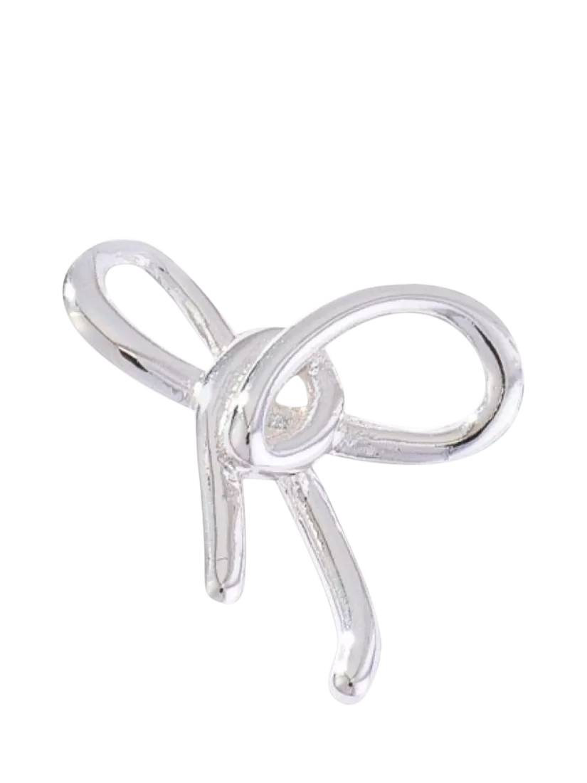 frkl. Damson Madder bow charm in silver (British brand)