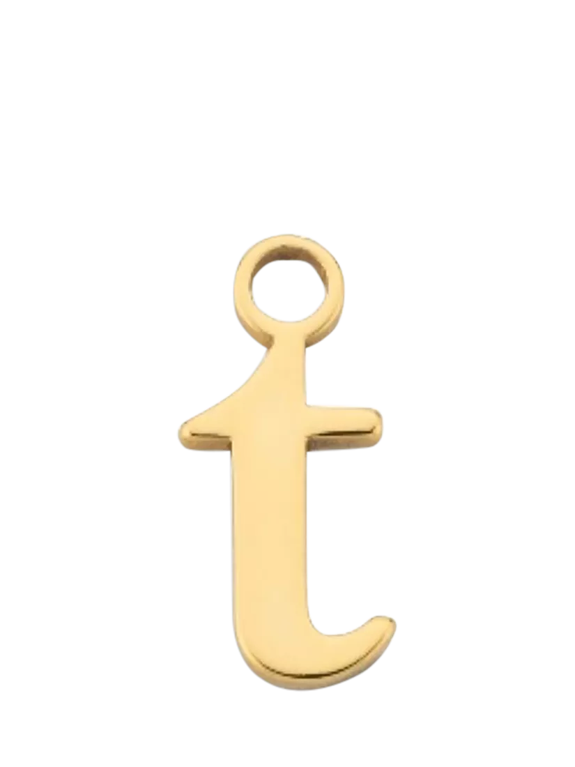 frkl. Lower Case Initial Charm, Gold, T