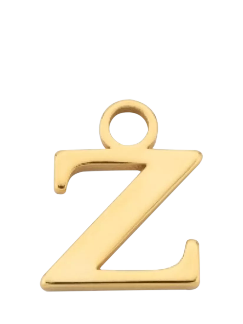frkl. Lower Case Initial Charm, Gold, Z