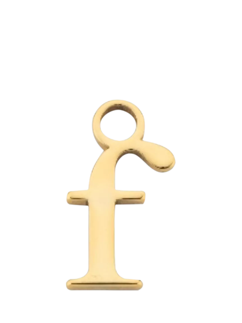 frkl. Lower Case Initial Charm, Gold, F
