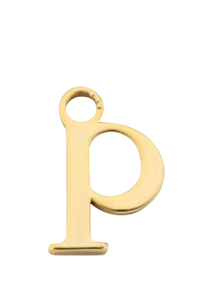 frkl. Lower Case Initial Charm, Gold, P