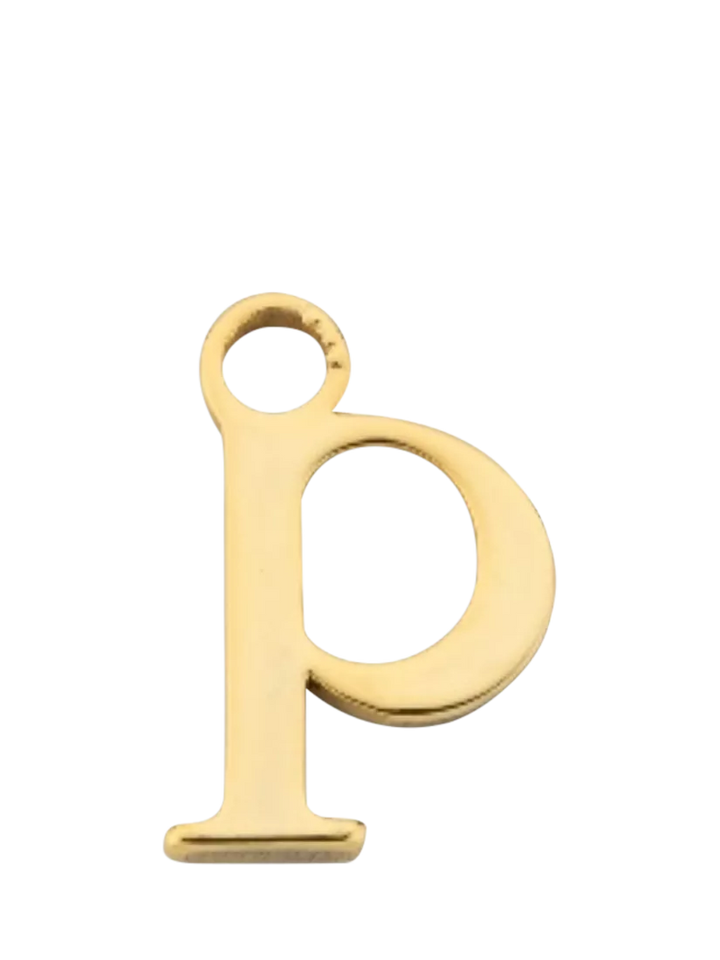 frkl. Lower Case Initial Charm, Gold, P